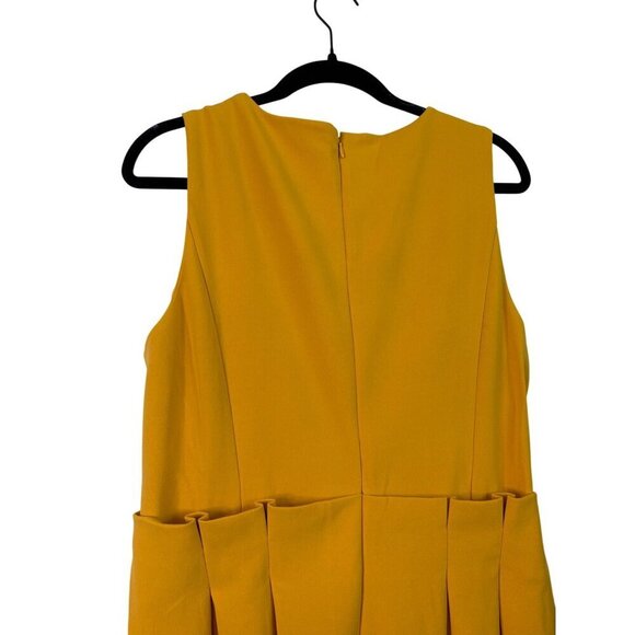 Mod X Women's Sunflower Yellow Crepe Texture Sleeveless Wide Leg Jumpsuit Size X - Picture 7 of 11